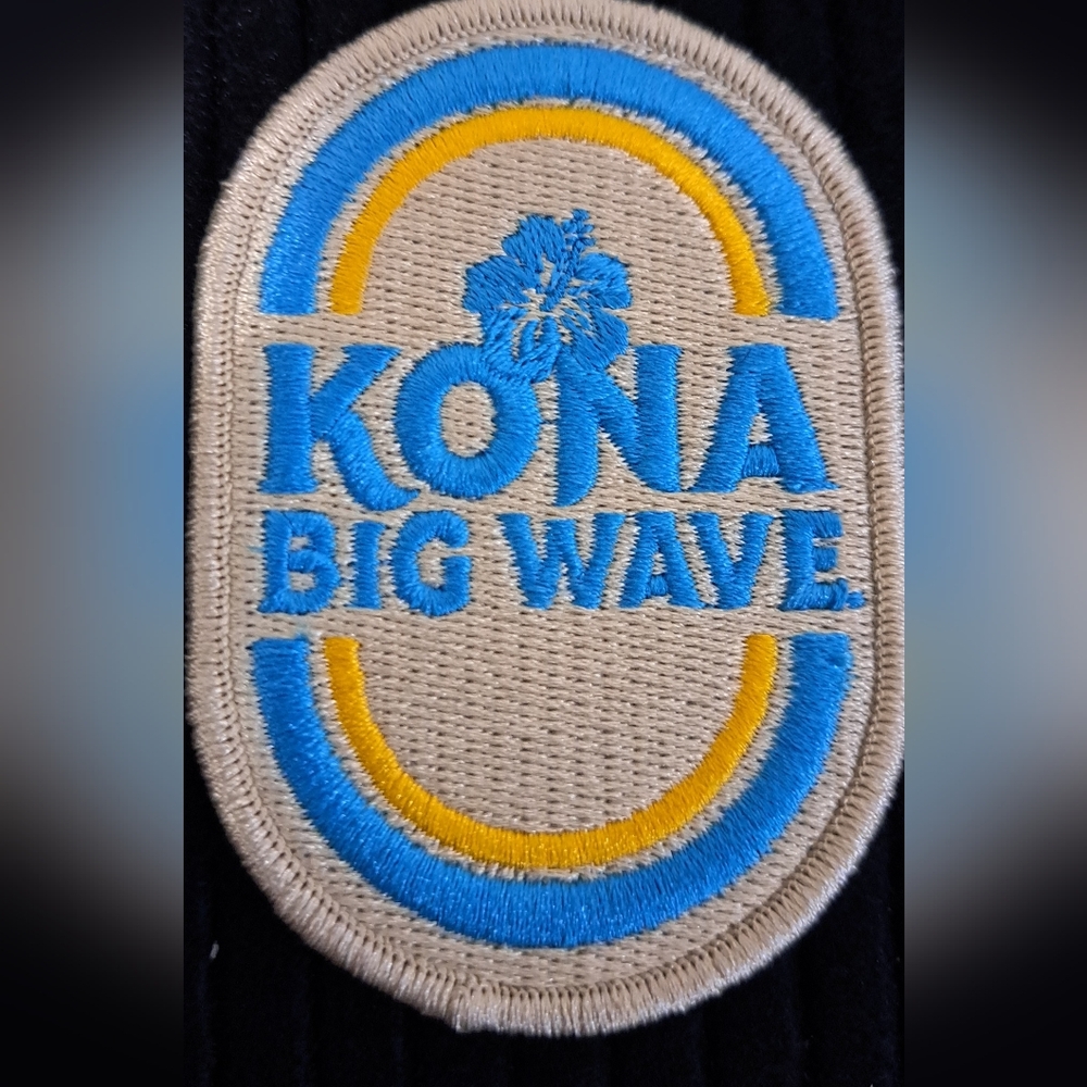 Kona Big Wave Beer Blue and Yellow Embroidered Patch